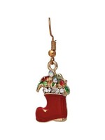 Rain Jewelry Gold Red Boot with Loot Christmas Earring