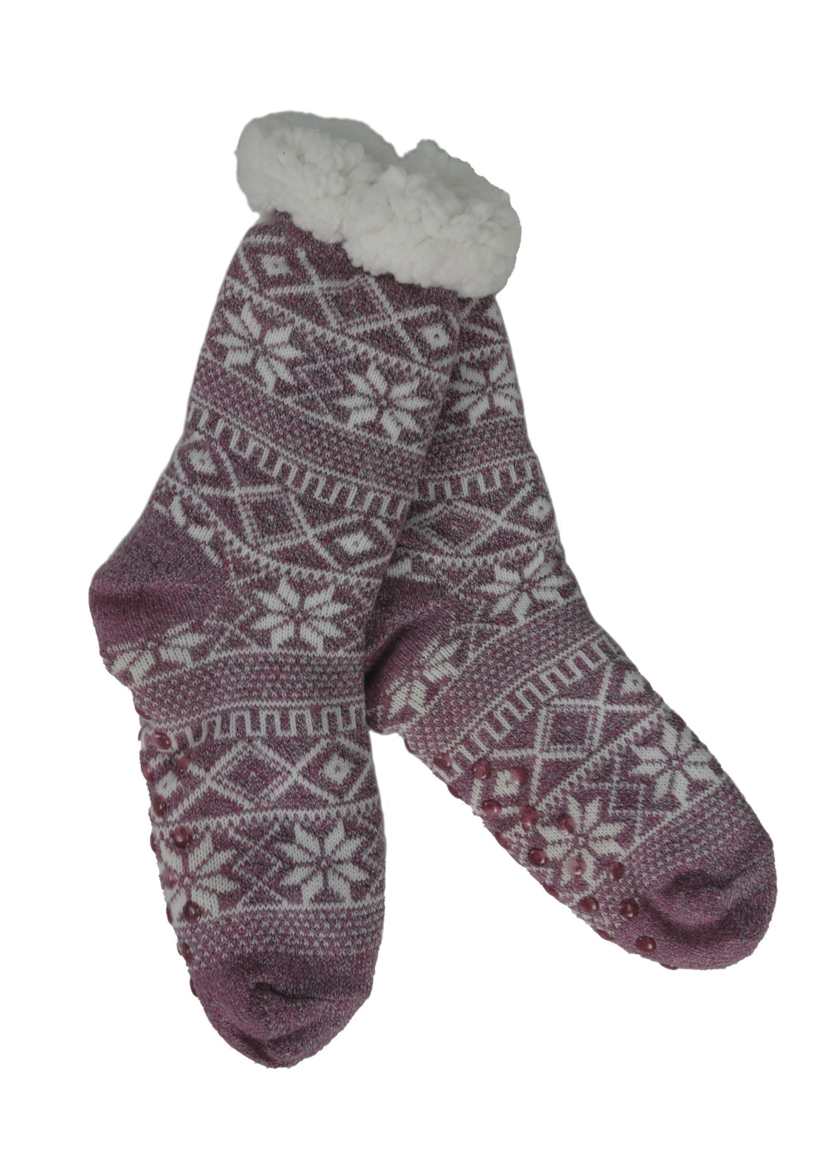 Fashion by Mirabeau Fair Isle Snowflake Thermal Slipper Socks