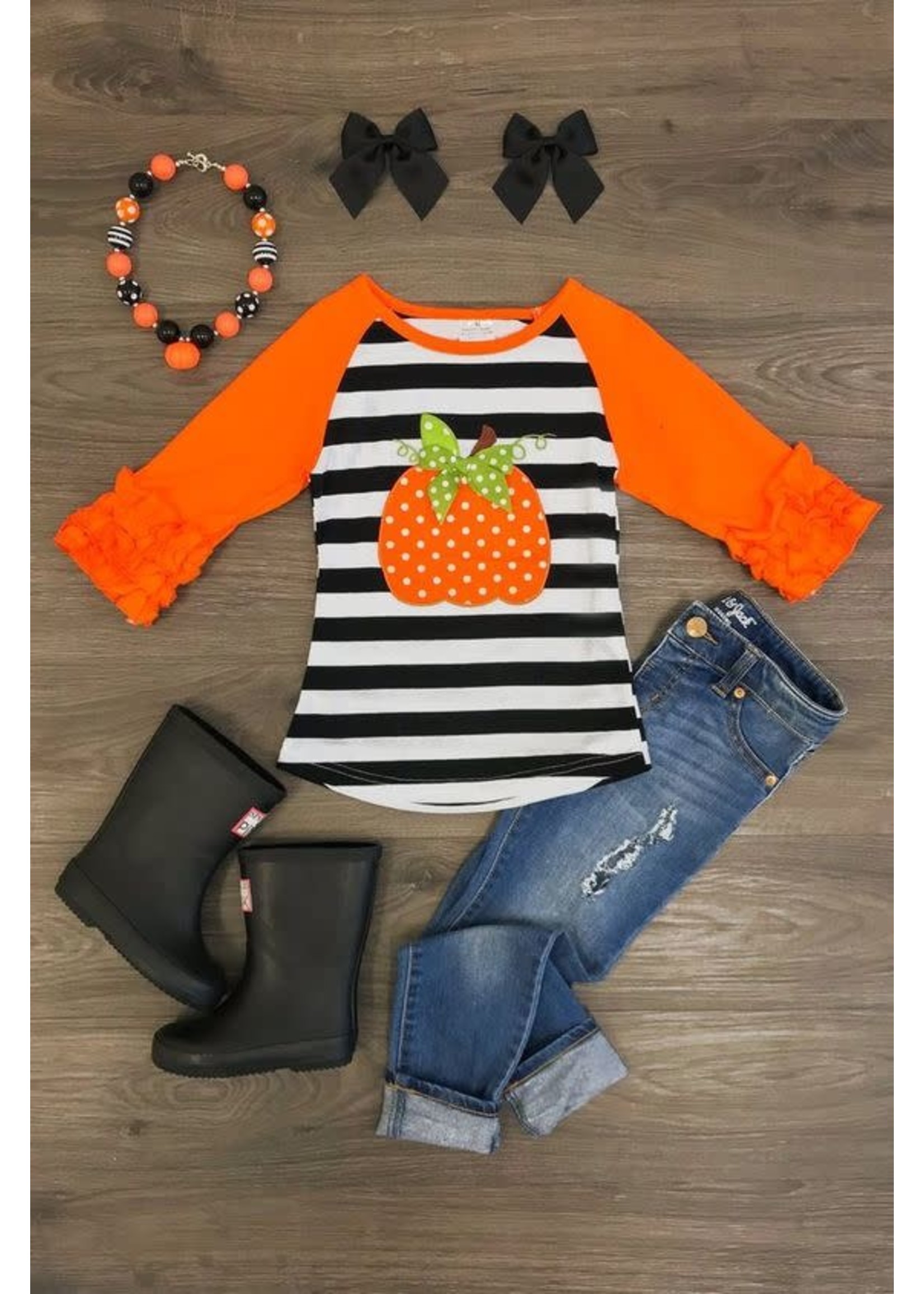 Orange Pumpkin Raglan Shirt