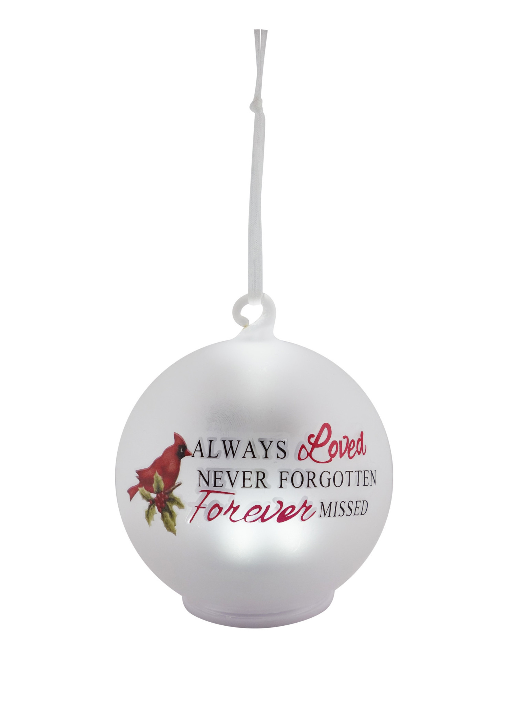Christmas is Forever 3" LED Glass Cardinal Ornament