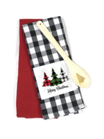 2 Christmas Towels and Spoon Set