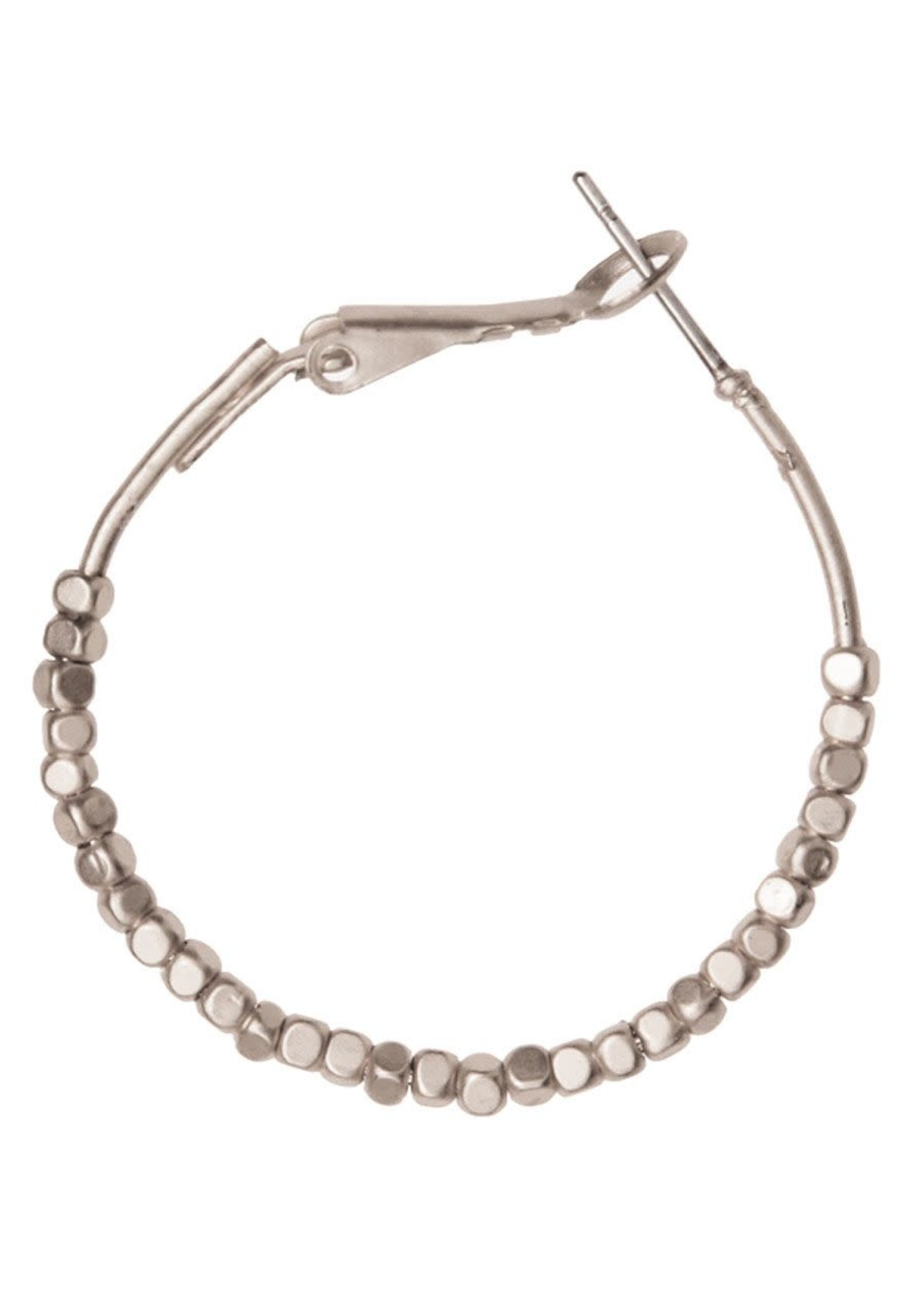 Rain Jewelry Silver Hoop with Beaded Small Earring