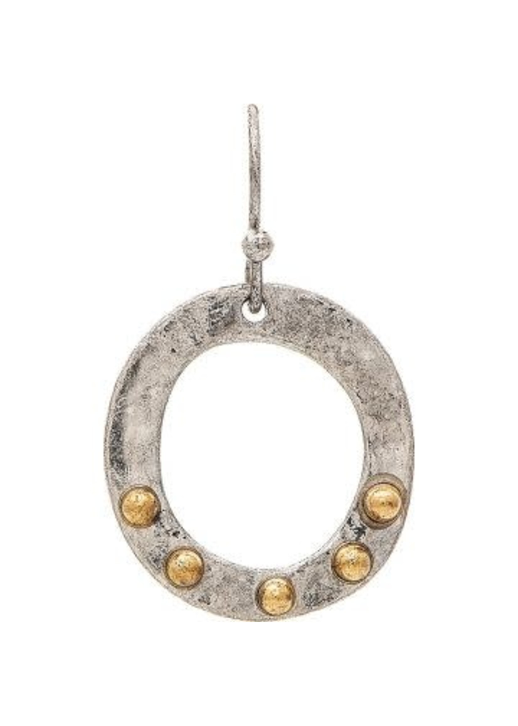 Rain Jewelry Silver Circle Gold Dots Earring