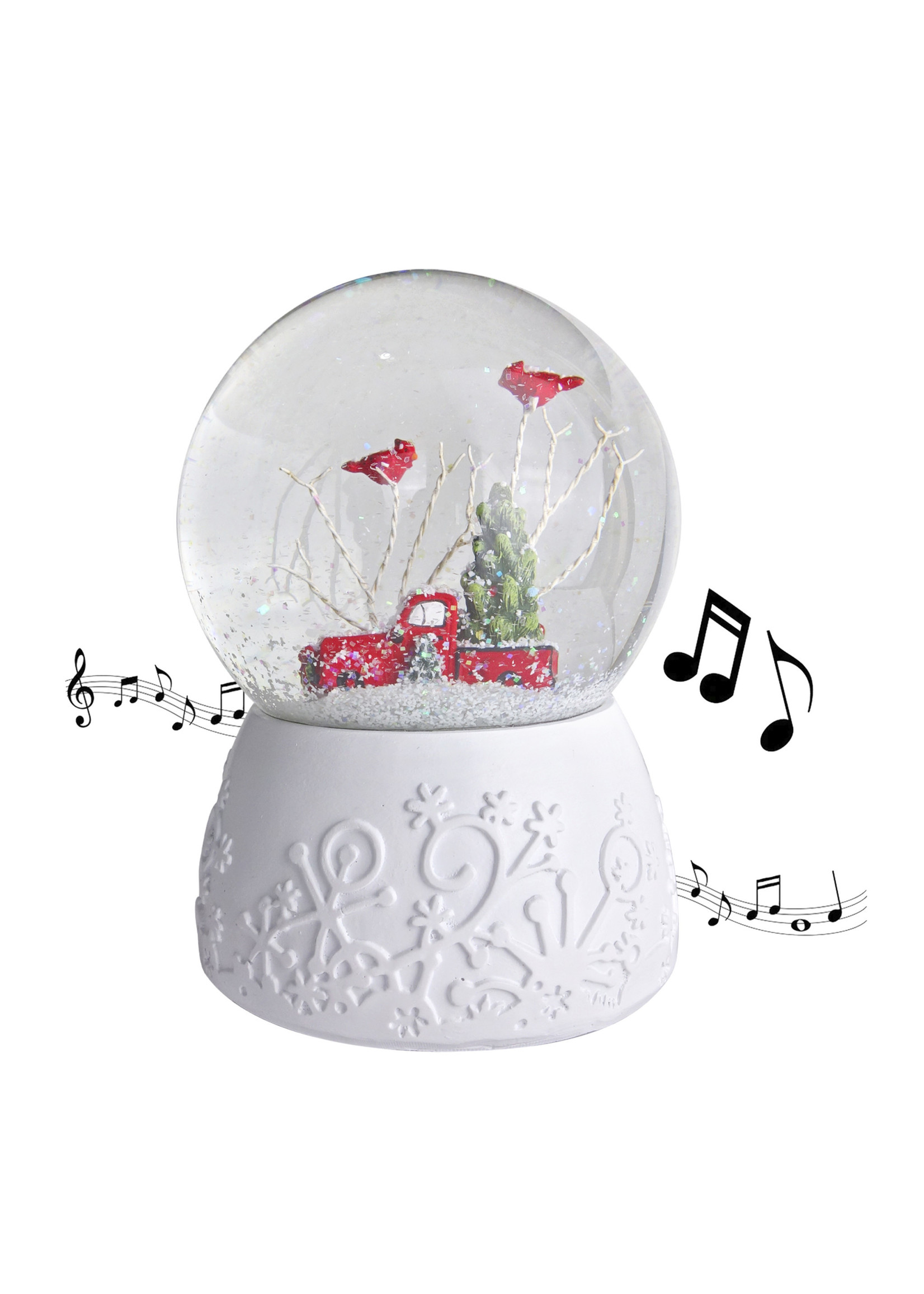 Christmas is Forever Red Truck Musical Snow Globe