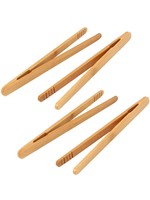 At Home by Mirabeau 7" 4 Piece Wooden Charcuterie Tong Set