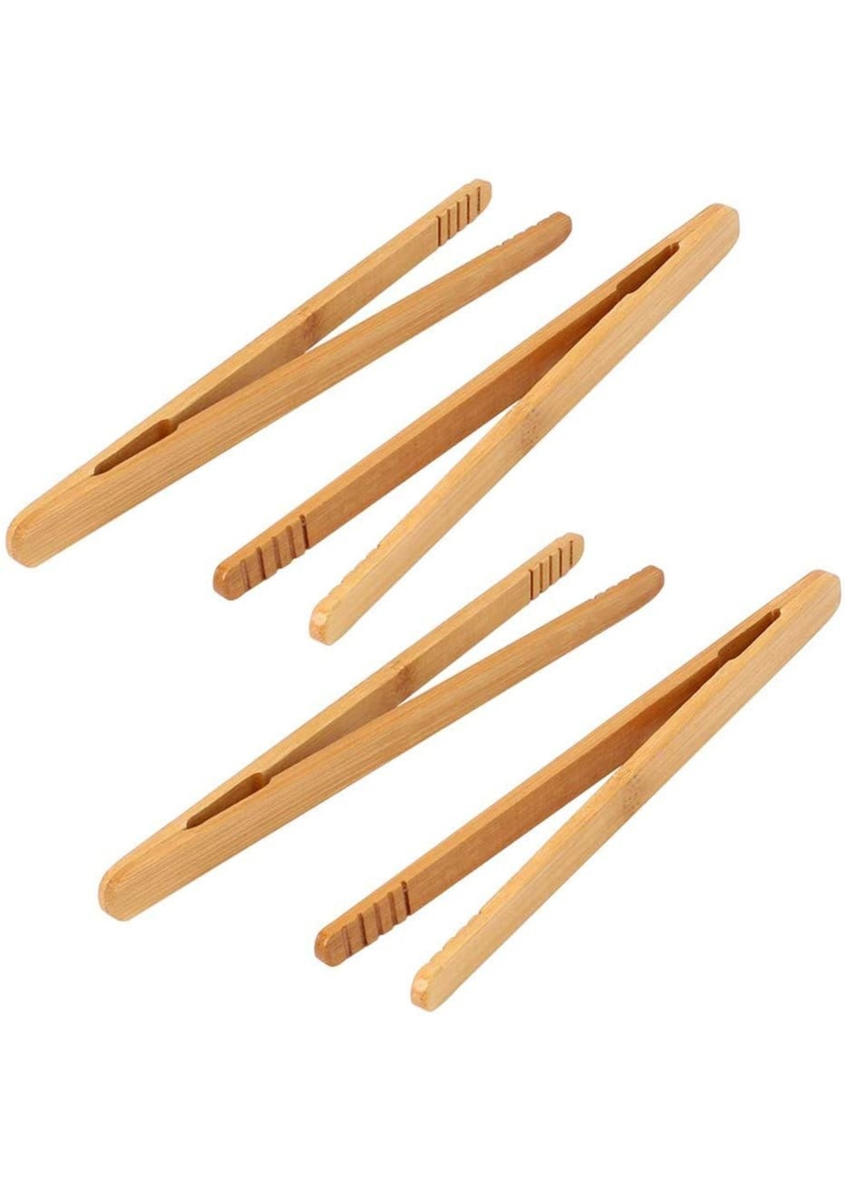 At Home by Mirabeau 7" 4 Piece Wooden Charcuterie Tong Set