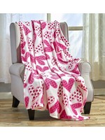At Home by Mirabeau Pink Hearts Single Layer Blanket