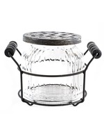 4.5" Glass Jar w/Holder
