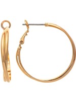 Rain Jewelry Gold Leverback Medium Double Hoop Earring