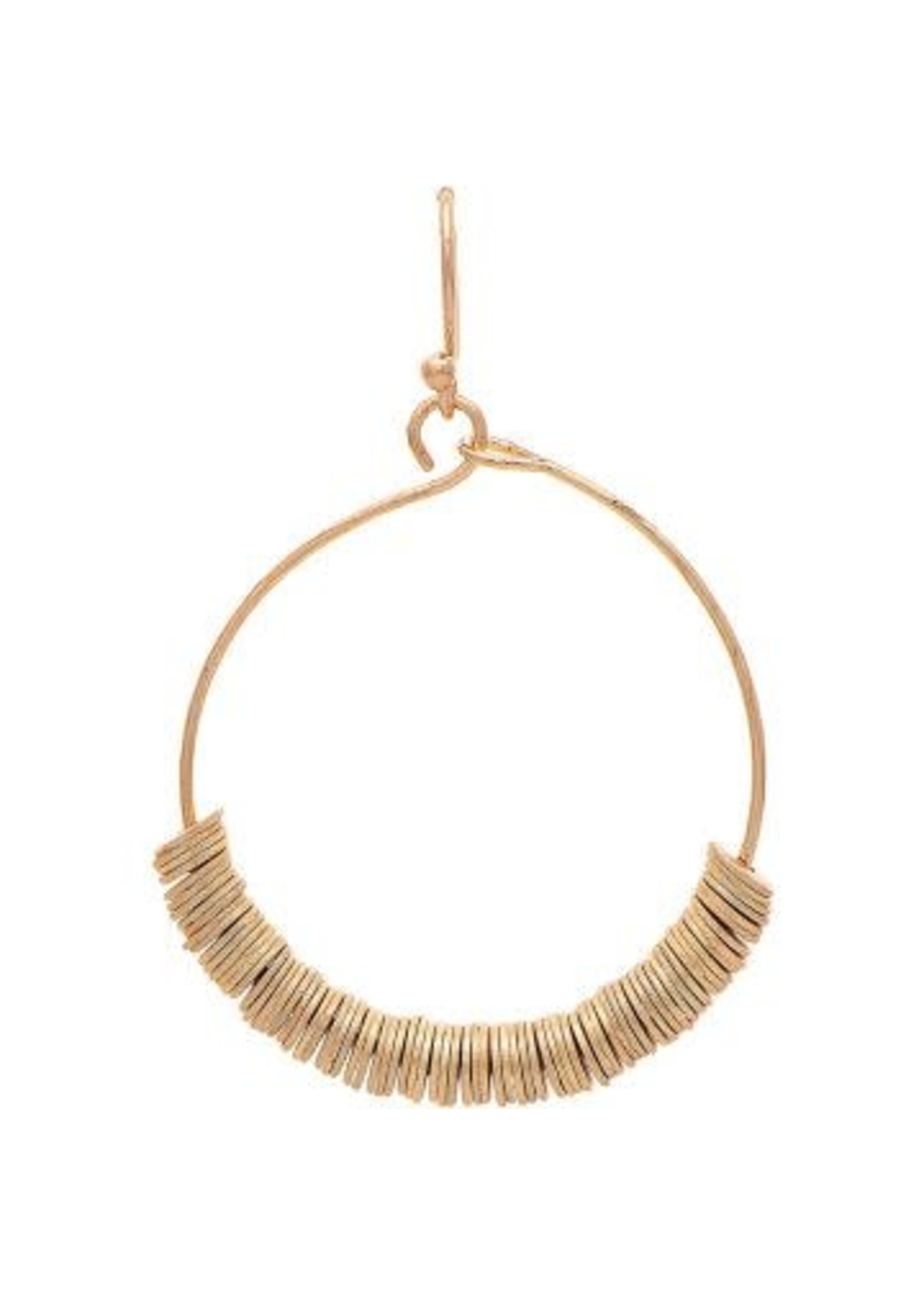 Rain Jewelry Gold Disc Bead Row Circle Earring