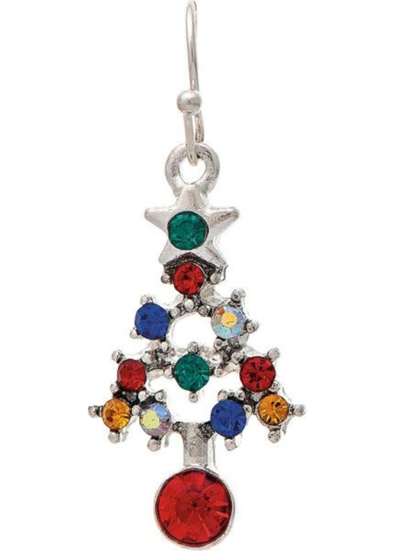 Rain Jewelry Silver Multi Christmas Tree Earrings