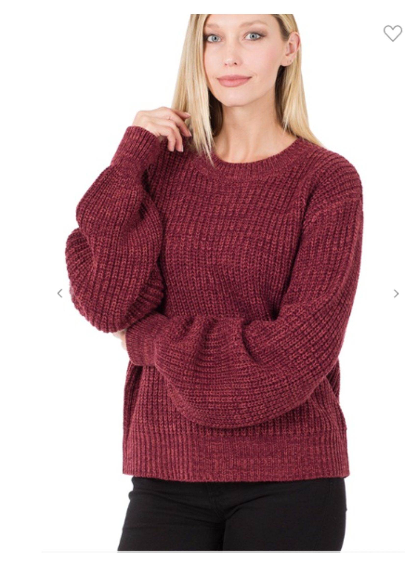 Zenana Women's Sweater-Brick
