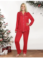 Fashion by Mirabeau Red Polka Dot Long Sleeve Loungewear