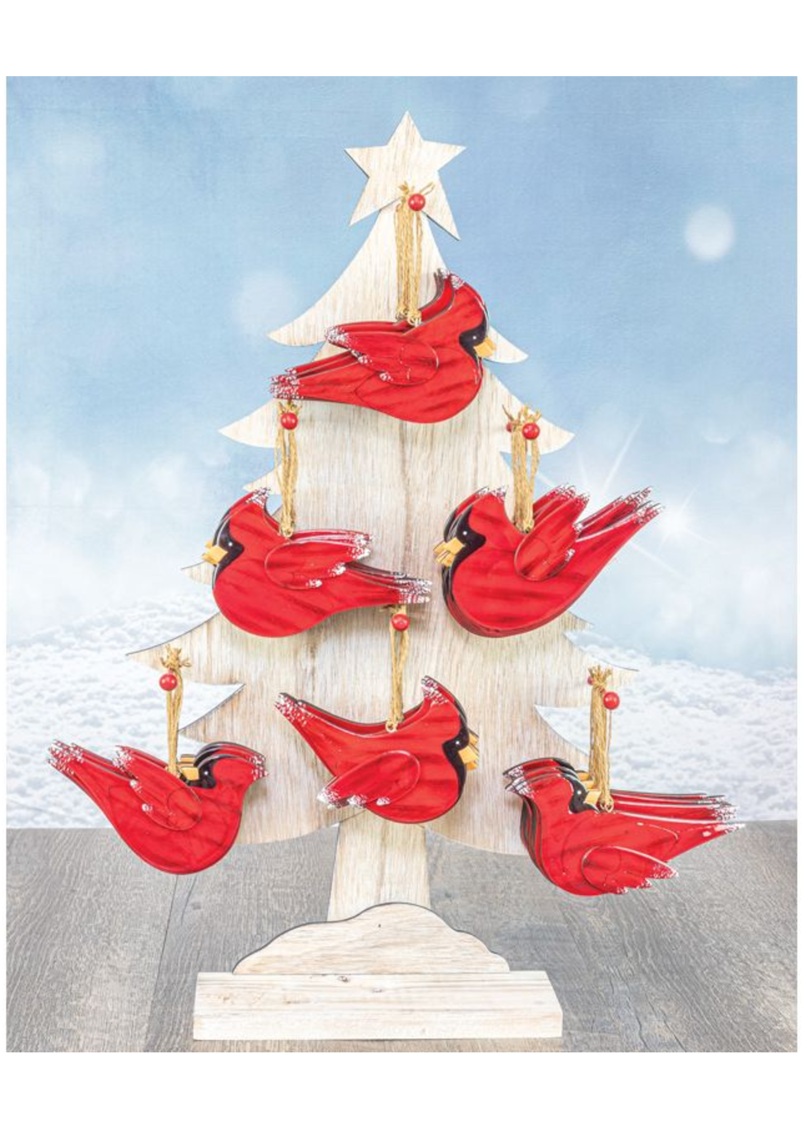Hanna's Handiworks Wood Cardinal Christmas Ornament