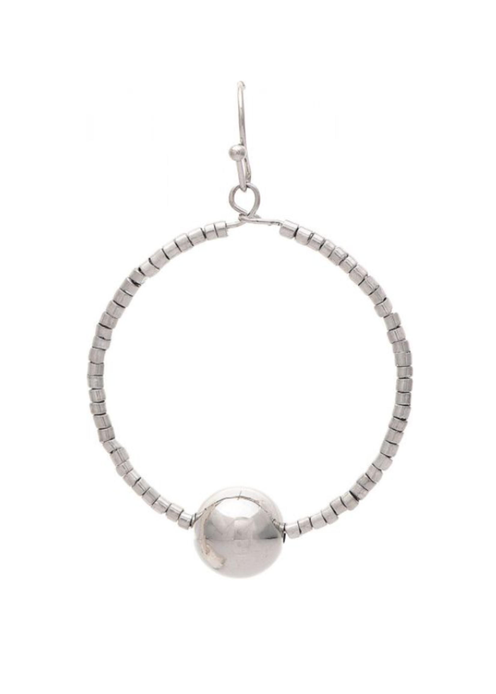 Rain Jewelry Silver Large Ball Bead Circle Earring