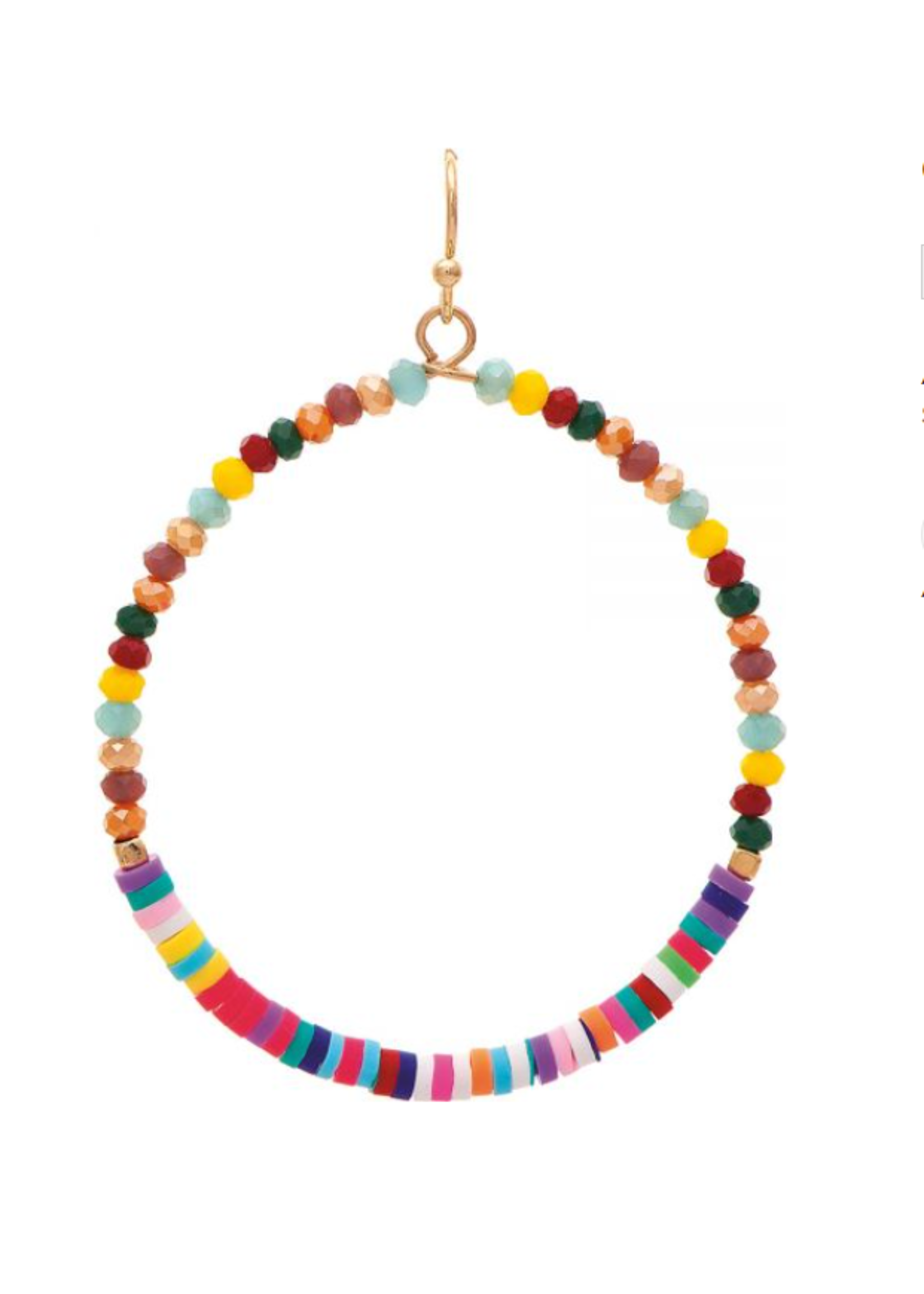 Rain Jewelry Gold Multi Color Disc & Bead Circle Earring