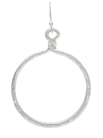 Rain Jewelry Silver Simple Textured Circle Earring