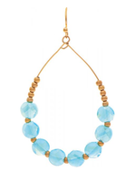 Rain Jewelry Gold  Blue Opalized Glass Bead Earring