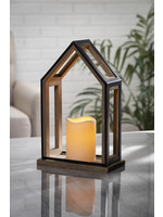 Gerson Companies Wood Lantern with LED Candle