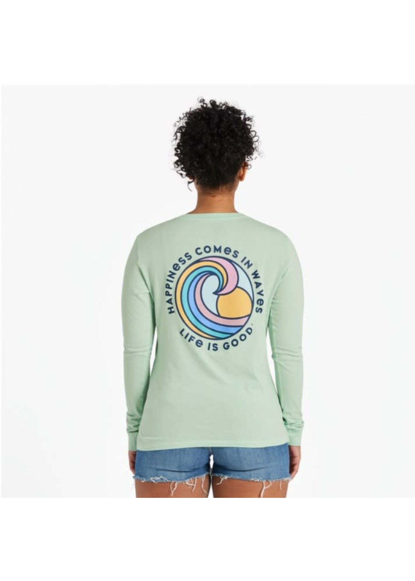 life is good Women's Long Sleeve Tee Happiness in Waves
