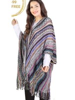 Fashion by Mirabeau Multi-Color Giving Shawl with Fringe