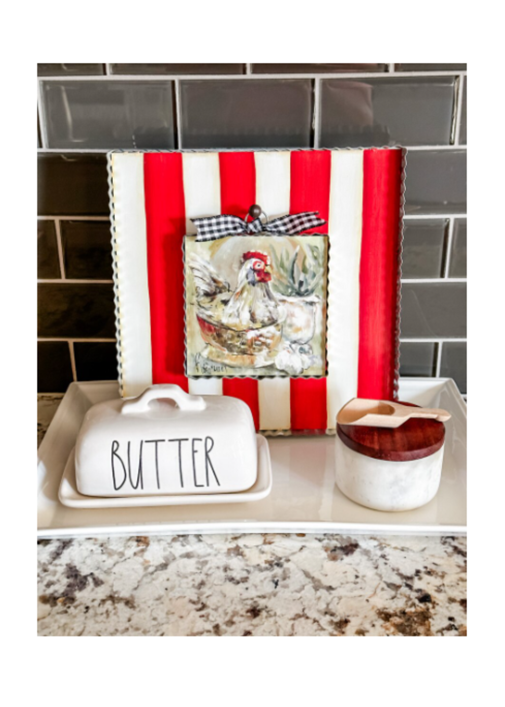 Red and White Display Board