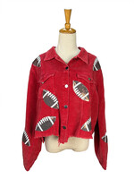 Fashion by Mirabeau Red Corduroy Cropped Game Day Jacket