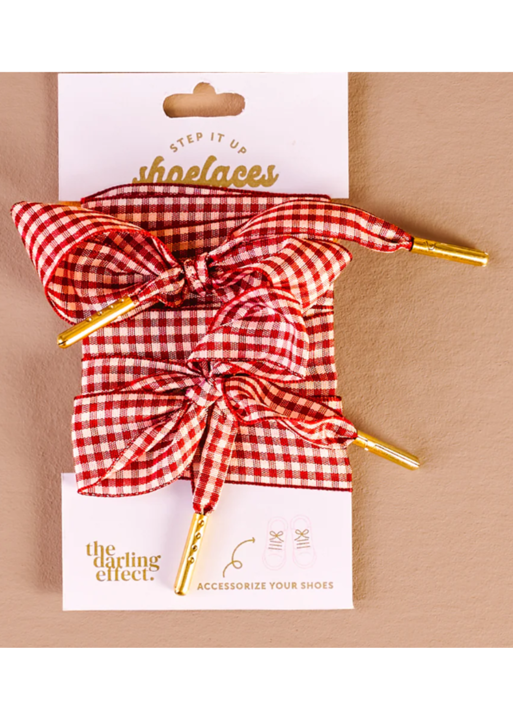 Gingham Red Shoelaces