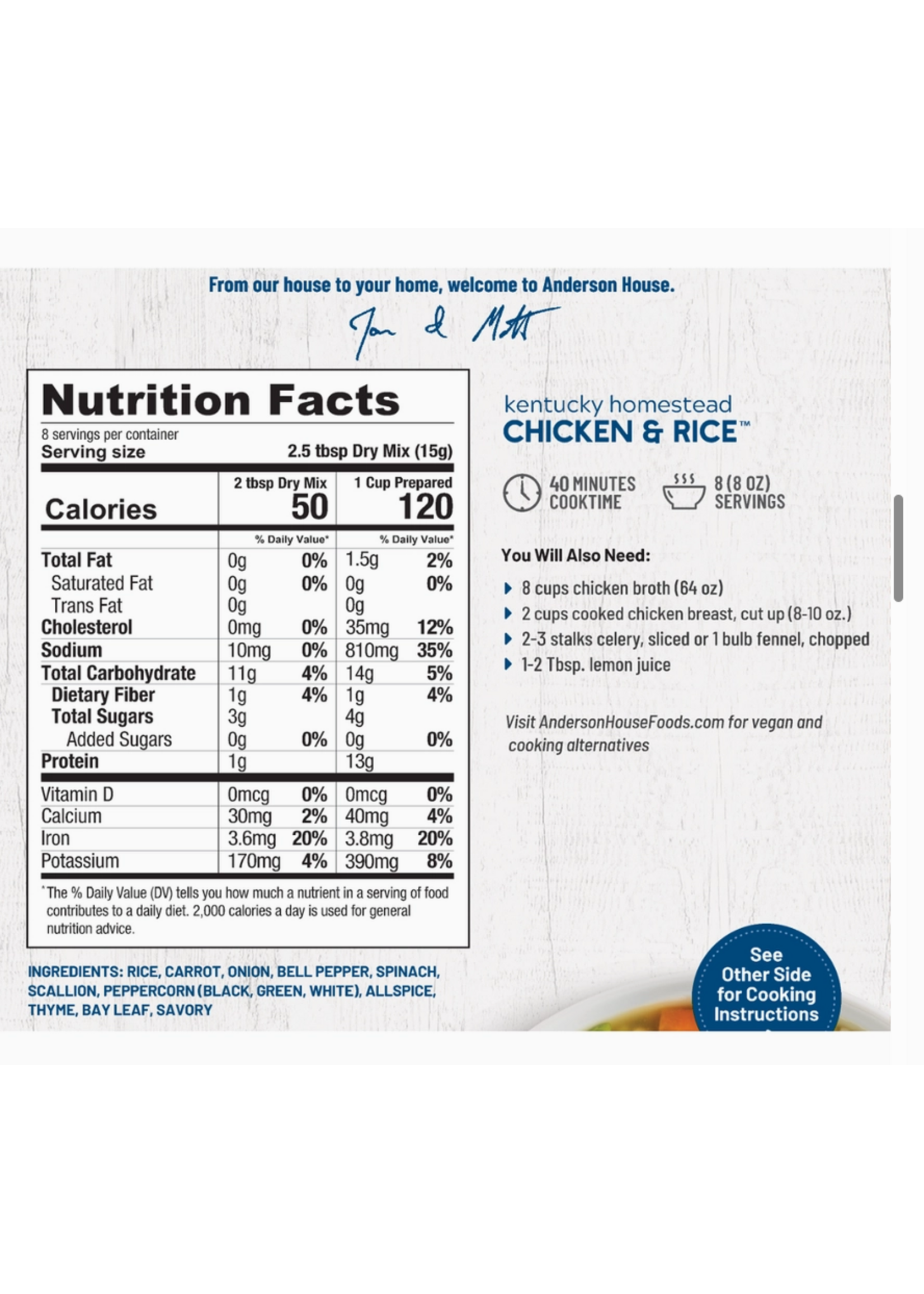 Homestead Chicken & Rice Soup Mix