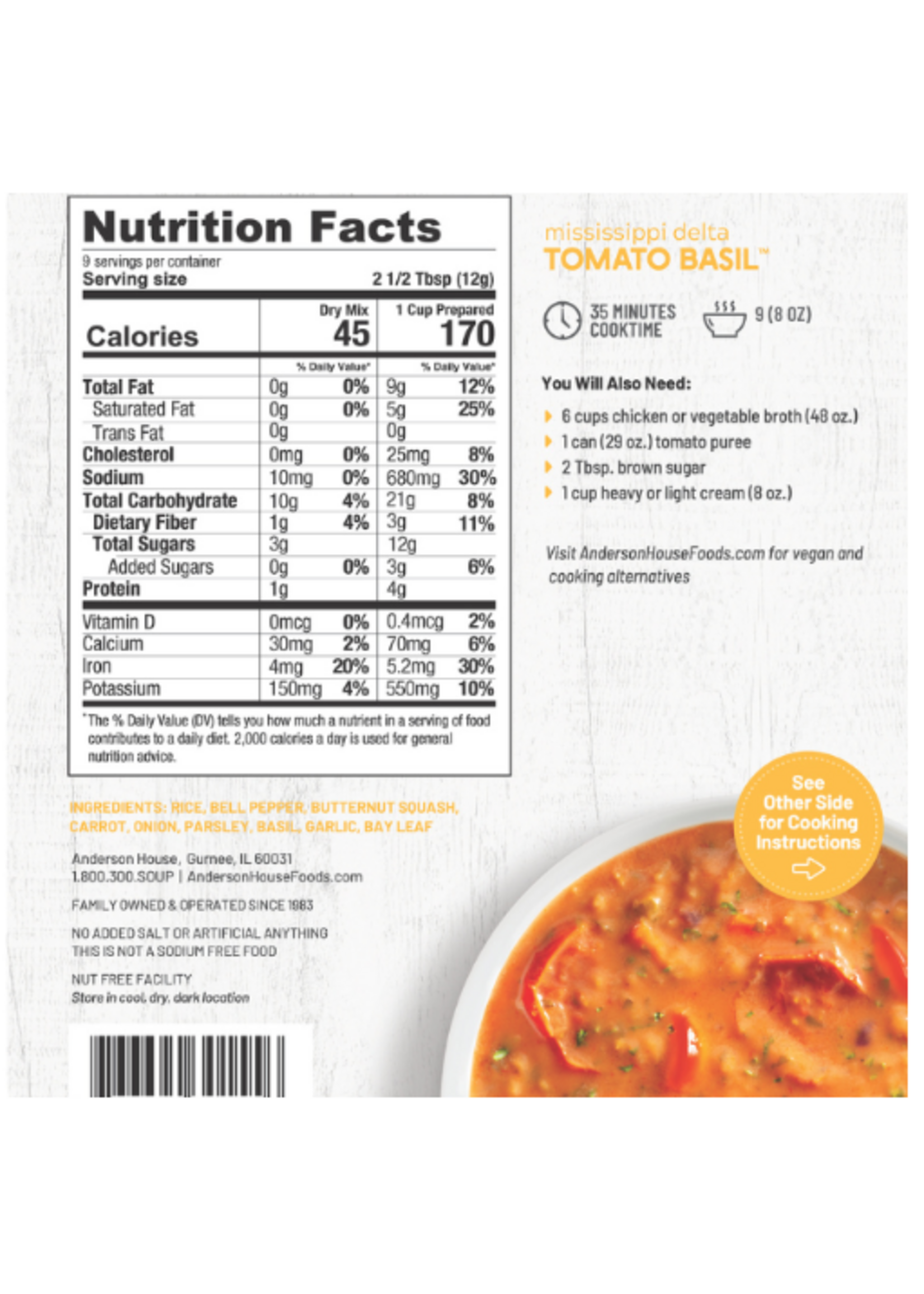 Tomato Basil Soup Mix