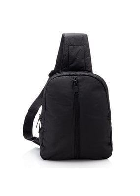 HiLove Crossbody Backpack- Black with Outside Zip Front Pocket