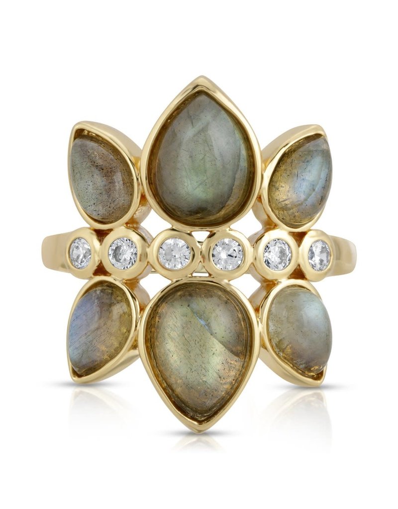 Elizabeth Stone Deco Drop Gemstone Ring