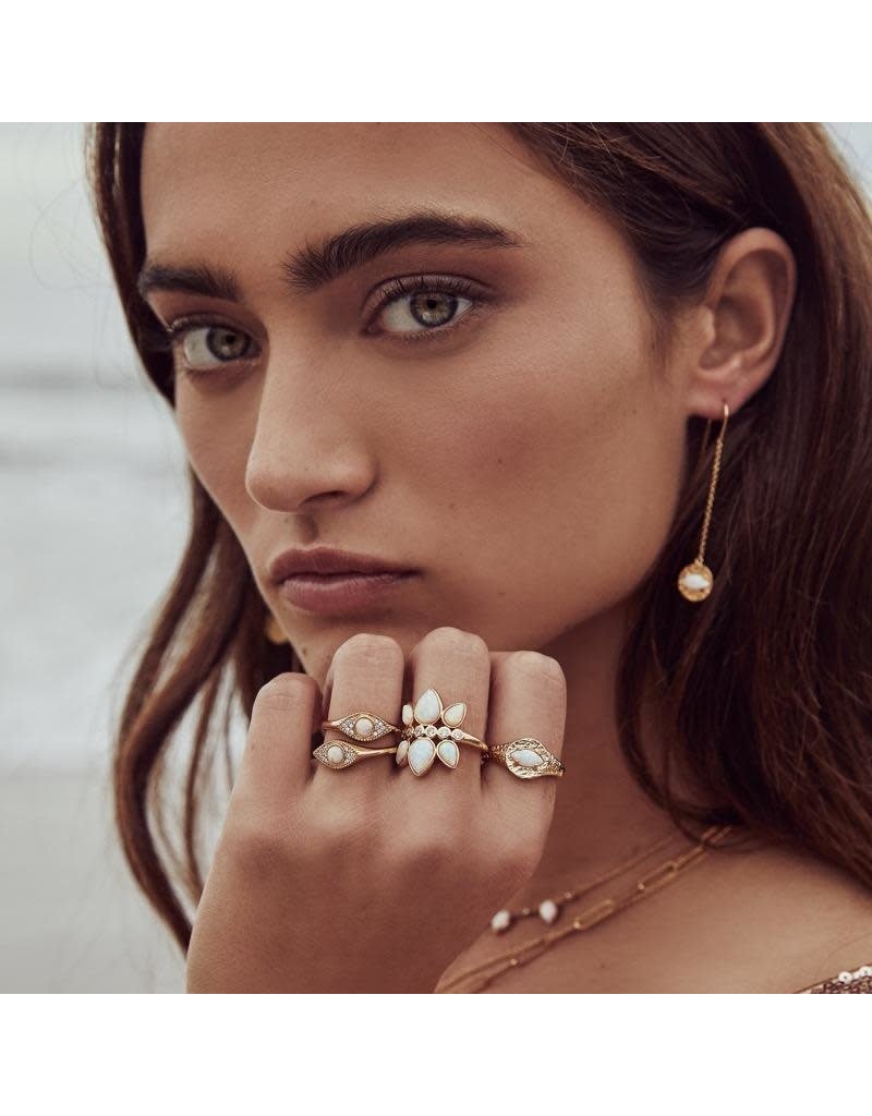 Elizabeth Stone Deco Drop Gemstone Ring