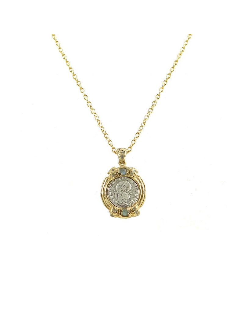 Constantine II Small Necklace 24K Gold & Labradorite