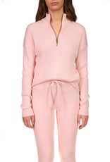 Sanctuary Ribbed Zip Up Popover Hushed Pink