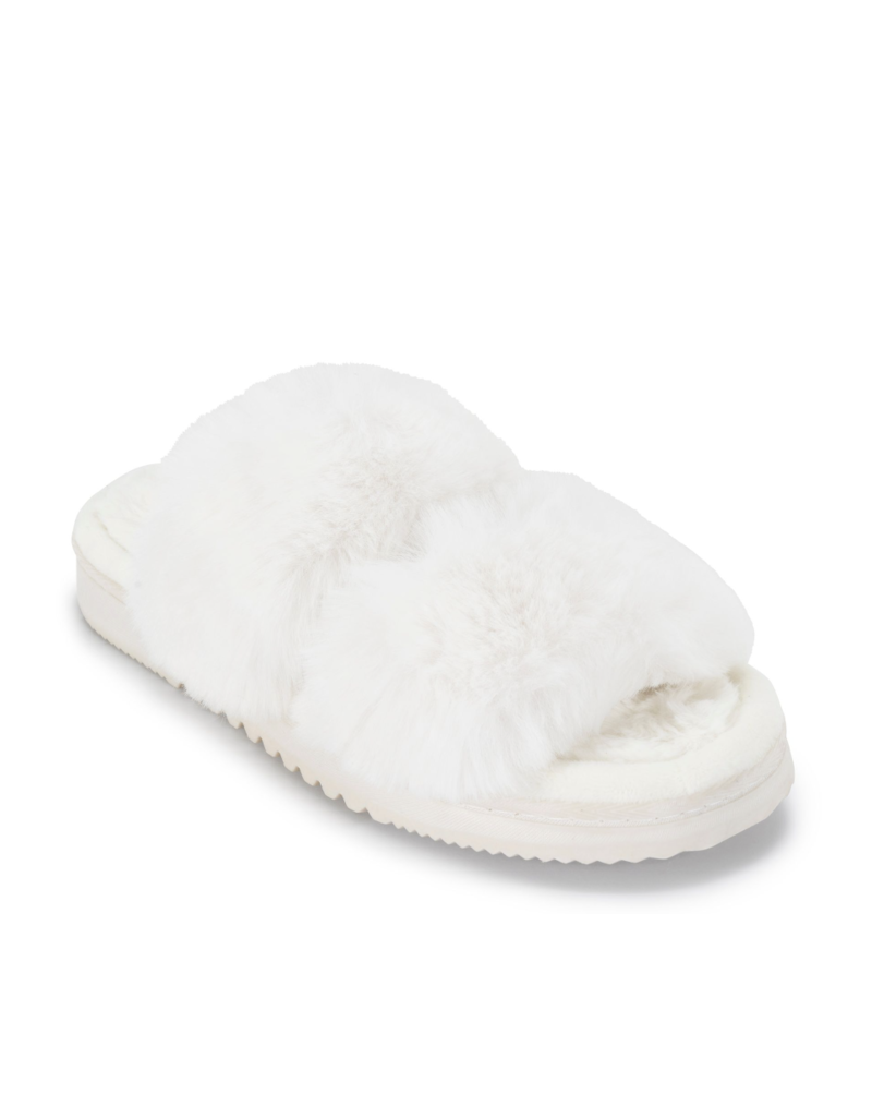 Lemon All Day Faux Fur Slide