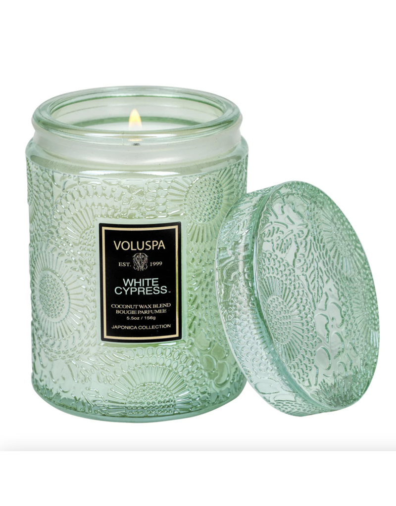 Voluspa White Cypress 5.5oz Small Jar Candle