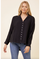 Black Gauze Button Up