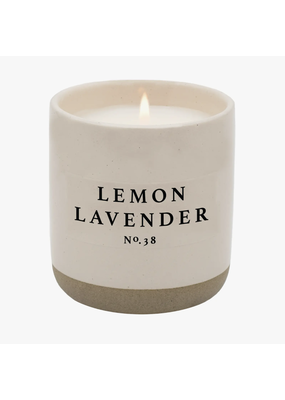 Sweet Water Decor Lemon Lavender Soy Candle - Cream Stoneware Jar - 12 oz