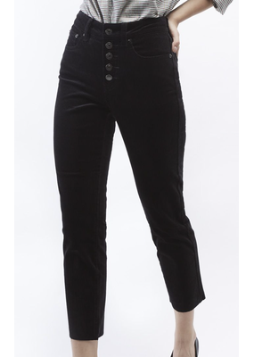 Oat NY High-Rise Corduroy Button Fly Straight Crop Pant