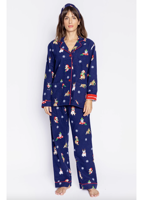 PJ Salvage Flannel PJ Set Happy Pawlidays