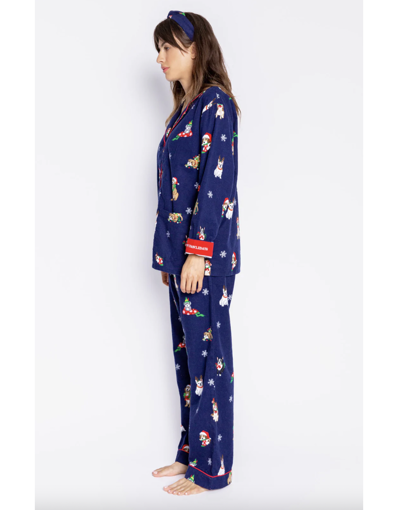 PJ Salvage Flannel PJ Set Happy Pawlidays