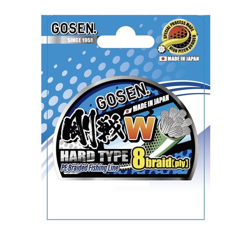 Gosen fishing line GOSEN W light green Hard Type 8 braid 150m 1.5 PE:0.216 14kg Gosen fishing line GOSEN W light green Hard Type 8 braid 150m 1.5 PE:0.216 14kg