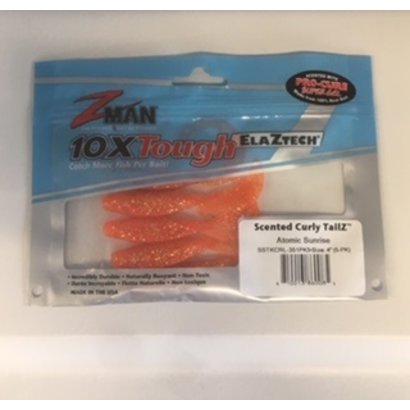 Zman lures Z-Man Scented Curly Tailz 4” 5pk Atomic sunrise