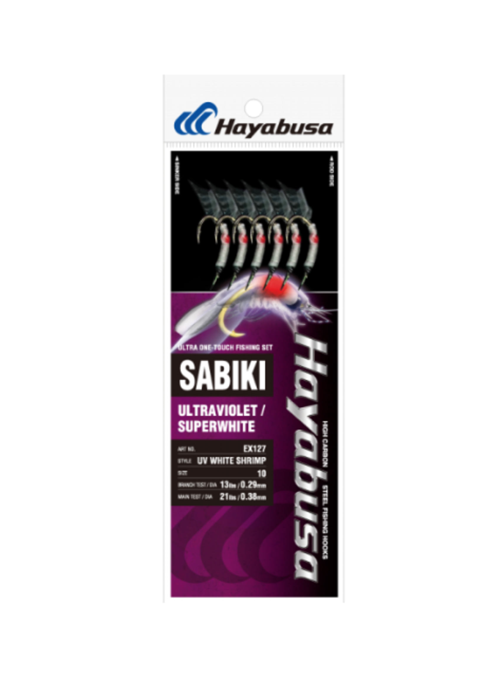 Hayabusa fishing Hayabusa EX127 UV White shrimp sabiki
