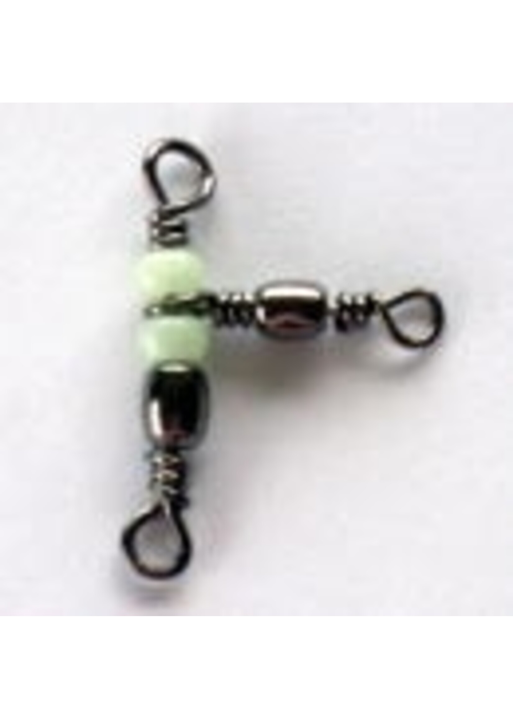 NT Swivel Ten Mouth NT cross line swivel with lumo beads. 378B 13kg size 10