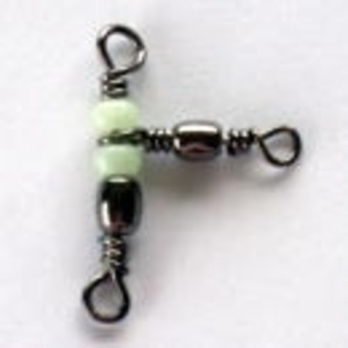 NT Swivel Ten Mouth NT cross line swivel with lumo beads. 378B 13kg size 10