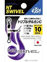 NT Swivel Ten Mouth NT cross line swivel with lumo beads. 378B 8.1kg size 14