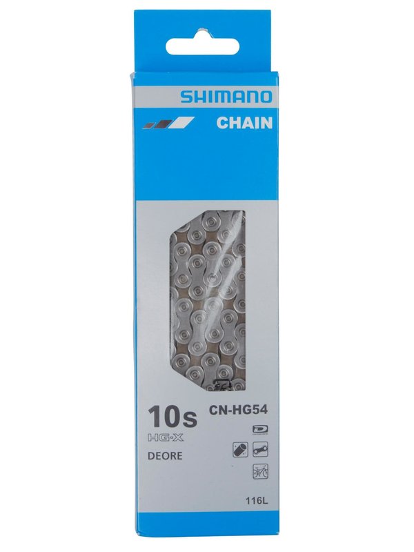 Shimano BICYCLE CHAIN, CN-HG54, SUPER NARROW HG, FOR MTB 10-SPEED, 116 LINKS, CONNECT PIN X 1