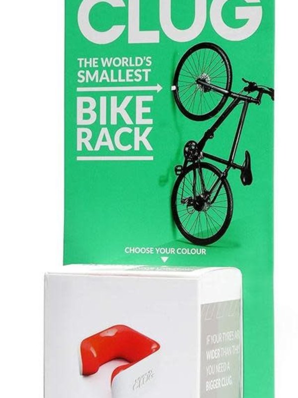 Clug Hybrid Wall Mount Bicycle Storage Rack, White/Orange (fits tires 33mm - 43mm)